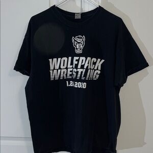 Black 2020 NC North Carolina men’s State Wolfpack wrestling team T shirt-XL